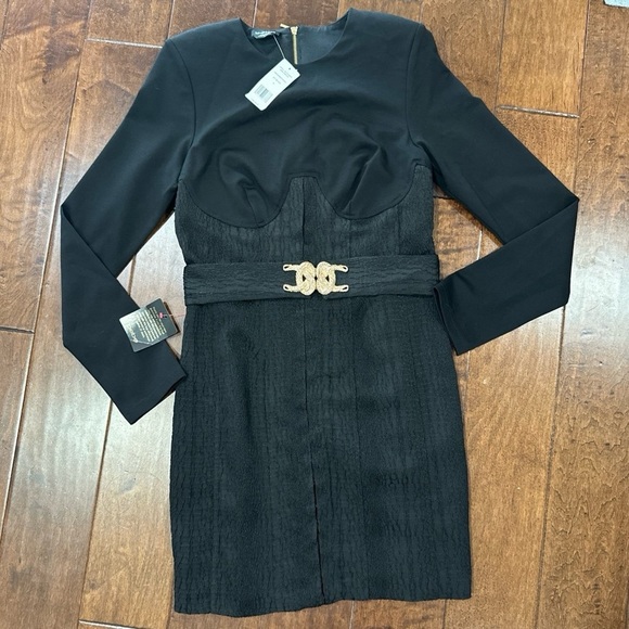 Bebe Black with gold buckle belt Bodycon Dress in sz 8. NWT Bebe Black with gold buckle belt Bodycon Dress in sz 8. NWT
